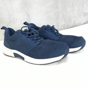 OrthoFeet Coral Womens 7.5 B Navy Blue Orthopedic Walking Sneakers Arch Support